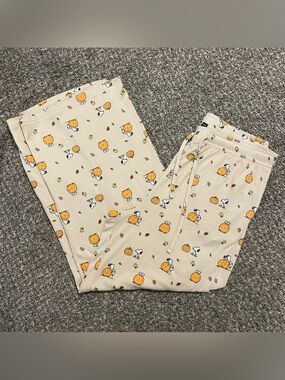 American Eagle AE Lounge Peanuts Snoopy Fall Pumpkin Plush Pajama Pants Size L